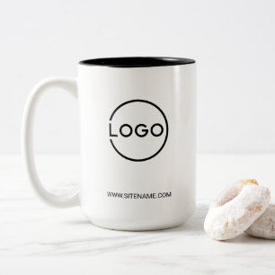 Custom Business Logo with Custom Text Two-Tone Coffee Mug