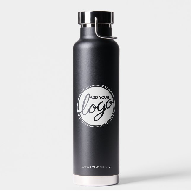 Custom Business Logo with Custom Text  Water Bottl Bottle (Left)