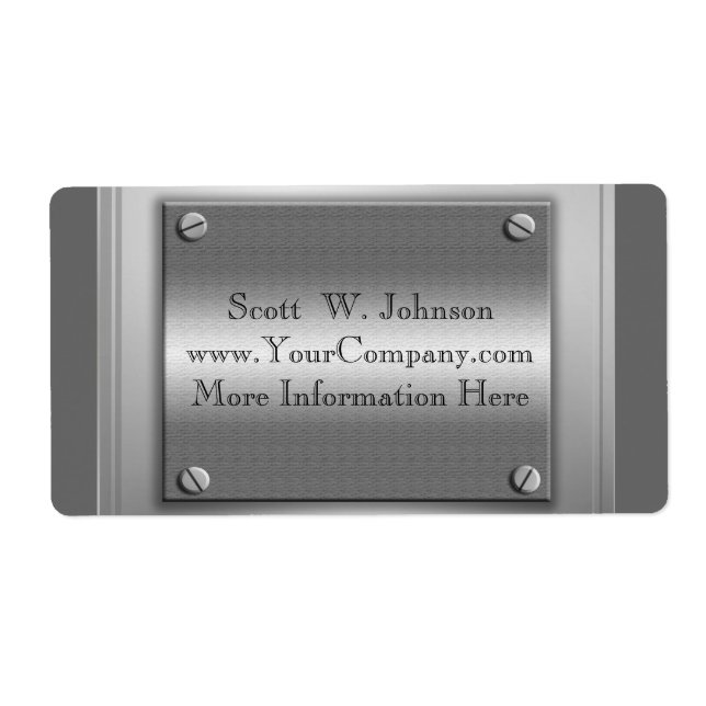 Custom Business Metal Look Labels (Front)