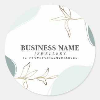 Custom Business Mint & Moss Product Packaging Classic Round Sticker