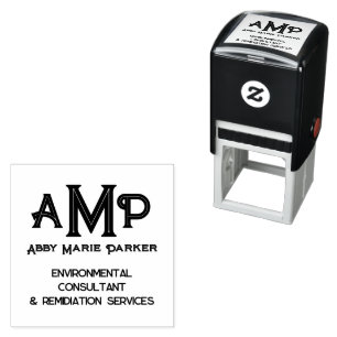 Custom Business Monogram Logo with Tagline  Self-inking Stamp