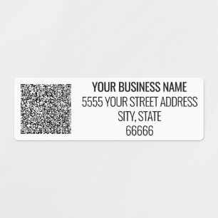 Custom Business Name Address and QR Code Labels