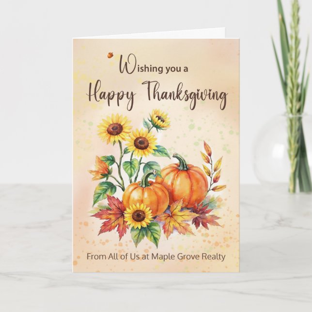 Custom Business Name All of Us Thanksgiving Card (Front)