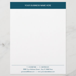 Custom Business Name Info Letterhead Your Colours