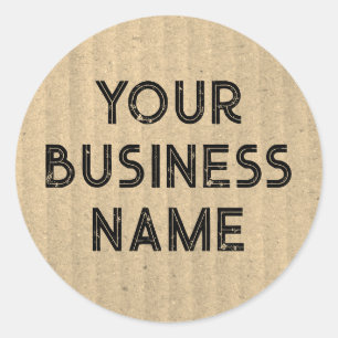 Custom Business Name Kraft Paper Recycled  Classic Classic Round Sticker