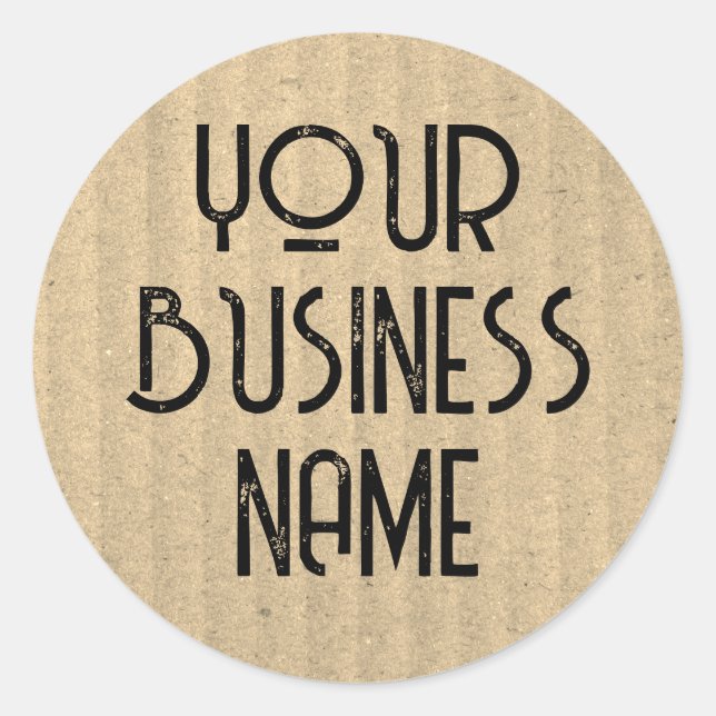 Custom Business Name Kraft Paper Recycled  Classic Round Sticker (Front)