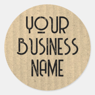 Custom Business Name Kraft Paper Recycled  Classic Round Sticker