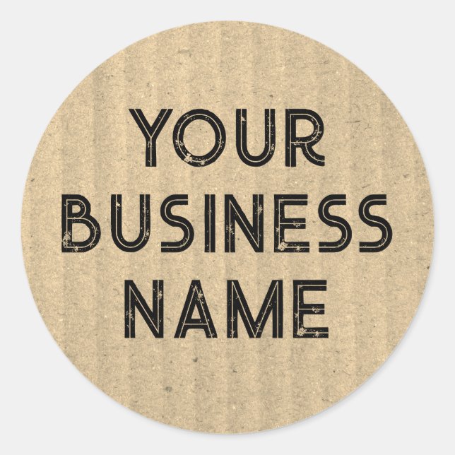Custom Business Name Kraft Paper Recycled  Classic Round Sticker (Front)
