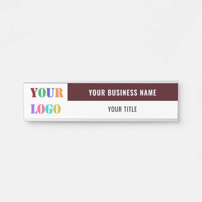 Custom Business Name Logo Door Sign - Your Colours (Front)