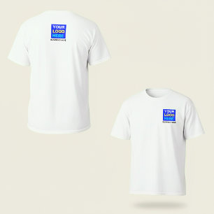 Custom Business Name & Logo Front and Back  T-Shirt