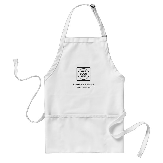 Custom Business Name Logo Modern Branding Apron (Front)