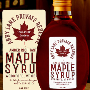 Custom Business Name Red Maple Leaf Circular Logo 