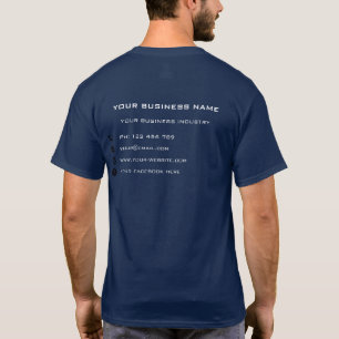 Custom Business Name Text Info Promotional T-Shirt