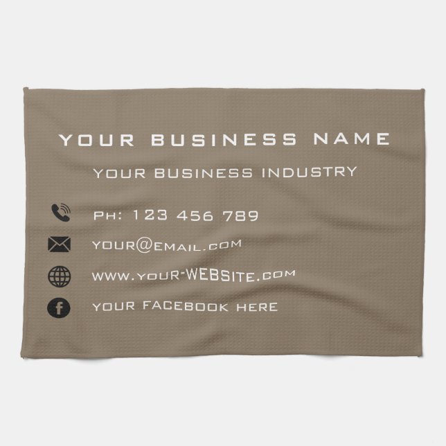 Custom Business Name Text Kitchen Towel Template (Horizontal)