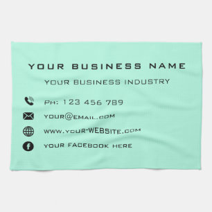 Custom Business Name Text Kitchen Towel Template