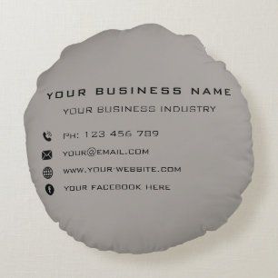 Custom Business Name Text Round Pillow Template