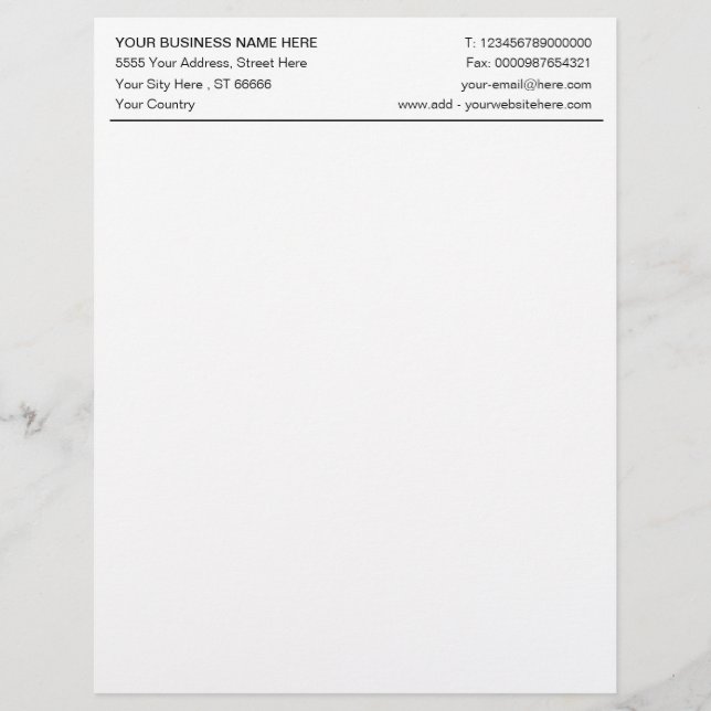 Custom Business Office Letterhead with Logo (Front)