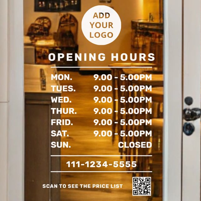 Custom Business Opening Hours logo & qr code  (Creator Uploaded)
