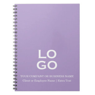 Custom Business or Company Logo Lavender Purple Notebook