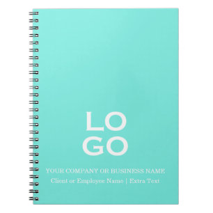 Custom Business or Company Logo Teal Aquamarine Notebook