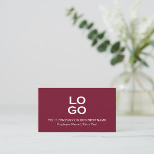 Custom Business or Company Logo & Title Burgundy Card