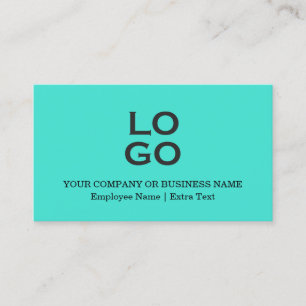 Custom Business or Company Logo Title Teal Business Card