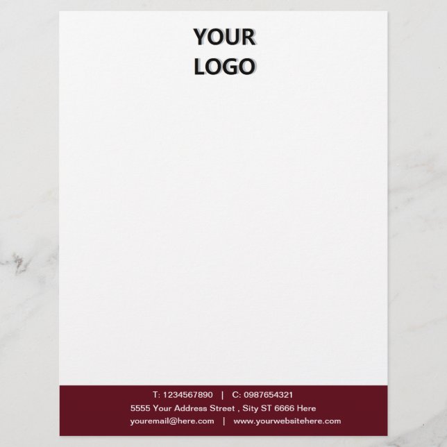 Custom Business Personalised Letterhead Template (Front)