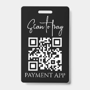 Custom Business Personalised Payment QR codes ID Badge
