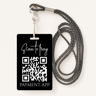 Custom Business Personalised Payment QR codes ID Badge