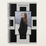 Custom Business Photo Geometric Black & Grey  Planner<br><div class="desc">This planner offers a stylish and personalised approach to organisation,  ensuring both trendiness and functionality in your planning.</div>