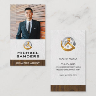 Custom Business Photo   Modern Real Estate Logo Card
