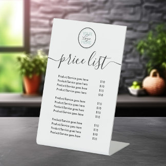 Custom Business Price Guide Pedestal Sign