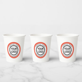 Custom Business Promo Logo Branded  Paper Cups