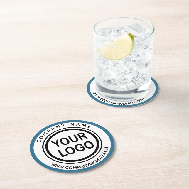 Custom Business Promo Logo Branded Round Paper Coaster (Insitu)