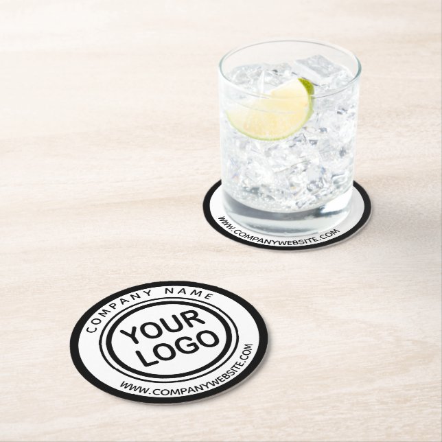 Custom Business Promo Logo  Round Paper Coaster (Insitu)