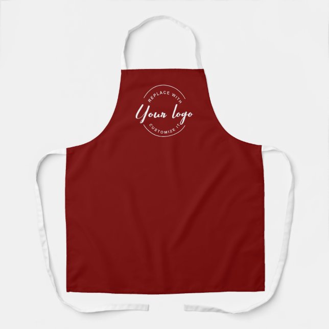 Custom Business Promotion Personalised White Logo  Apron (Front)
