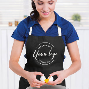 Custom Business Promotion Personalised White Logo  Apron