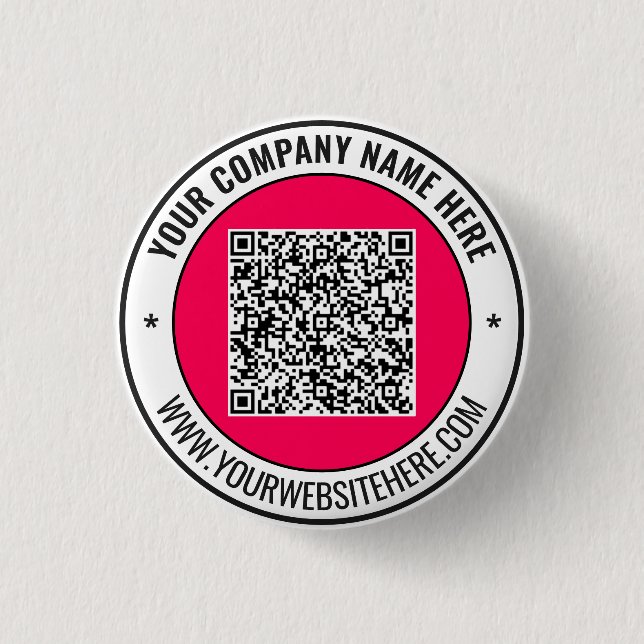 Custom Business Promotional QR Code Button Example (Front)