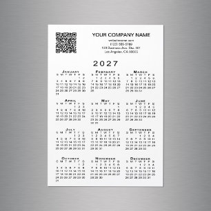 Custom Business QR Code 2027 Calendar Magnet