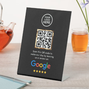 Custom Business QR Code Google Review Pedestal Si Pedestal Sign