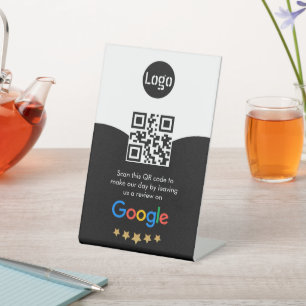 Custom Business QR Code Google Review Pedestal Sign