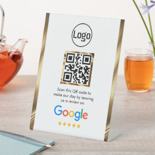 Custom Business QR Code Google Review Pedestal Sign