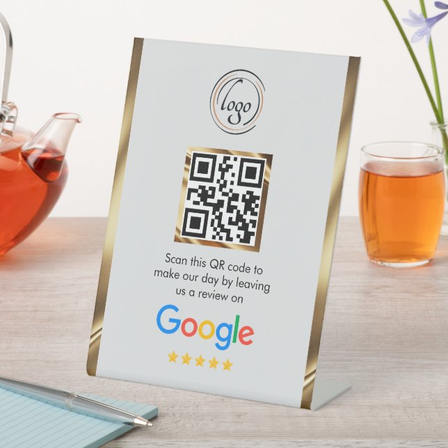 Custom Business QR Code Google Review  Pedestal Sign (In SItu)