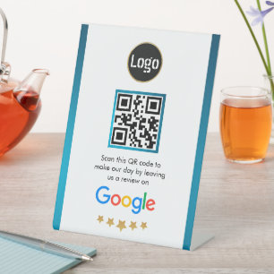 Custom Business QR Code Google Review Pedestal Sign