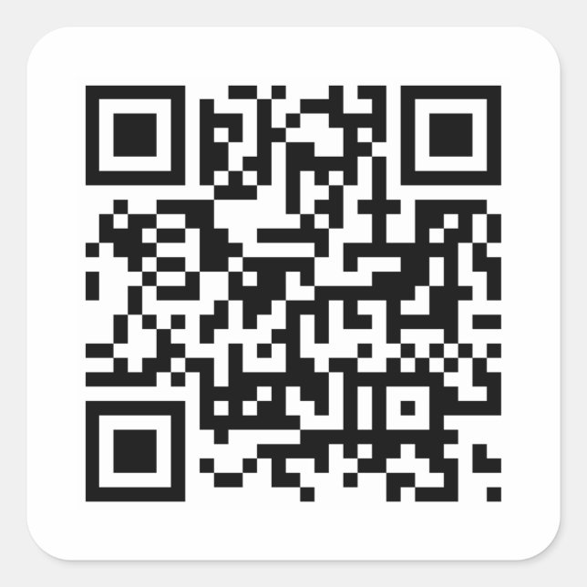 Custom Business QR Code Modern Minimalist Template Square Sticker (Front)
