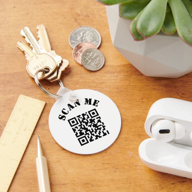 Custom Business QR Code Promotional Key Ring (Desk)