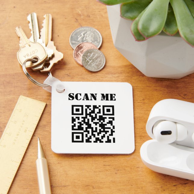 Custom Business QR Code Promotional Key Ring (Desk)