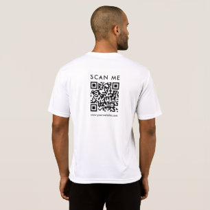 Custom Business  QR Code Scan Me Mens Back Print T-Shirt