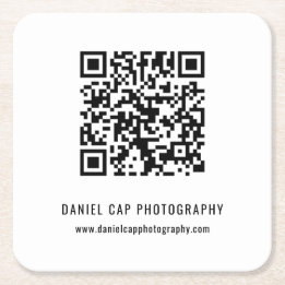 Custom Business QR Code Square Paper Coaster
