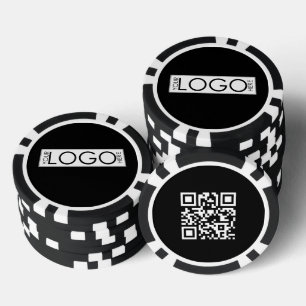 Custom Business Rectangle Logo Promotional QR Code Poker Chips